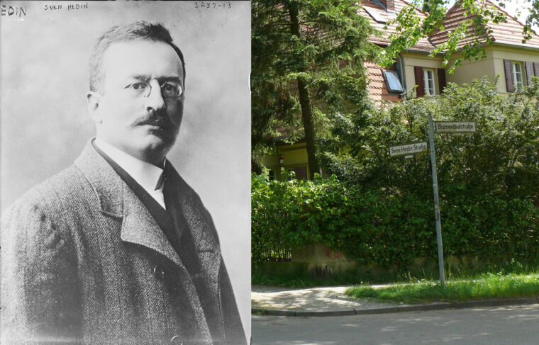 Sven Hedin och Sven Hedin-gatan i Berlin.