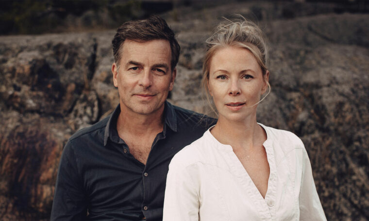 Julia Dufvenius och Christopher Wollter