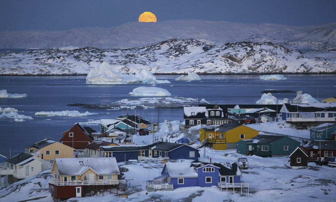 Orten Ilulissat på västra Grönland.